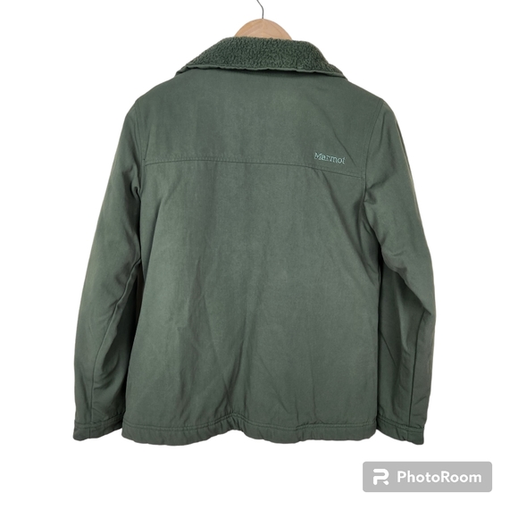 Marmot Green Fleece Lined Pioneer Button Up Jacket Sz S - Picture 11 of 11